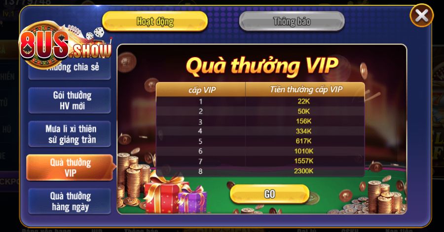 Thành viên VIP của cổng game nhận khuyến mãi Bầu Cua với giá trị lớn