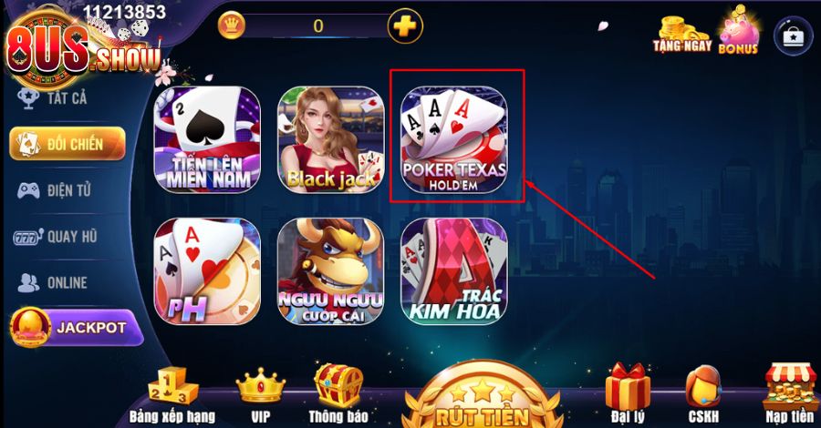 Các bước đặt cược trong game Poker tại 8US