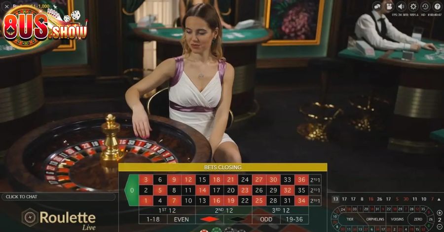 Hướng dẫn chơi Roulette 8US ở từng cửa cược